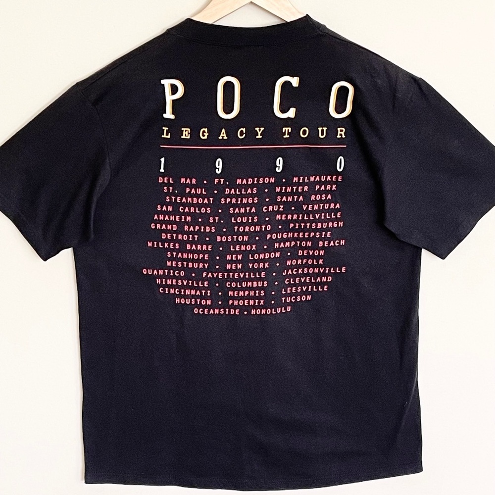 Vintage Poco 1990 Legacy Tour Horse Graphic Black Band T Shirt Adult size Large - Picture 9 of 12